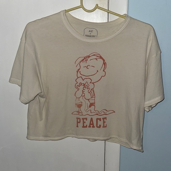 American Eagle Outfitters Kids Beige Peace Graphic Tee - Picture 1 of 1